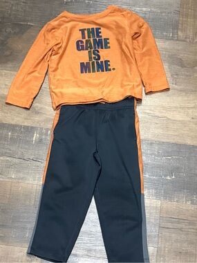 Boys Athletic Works Orange & Gray Kids Top